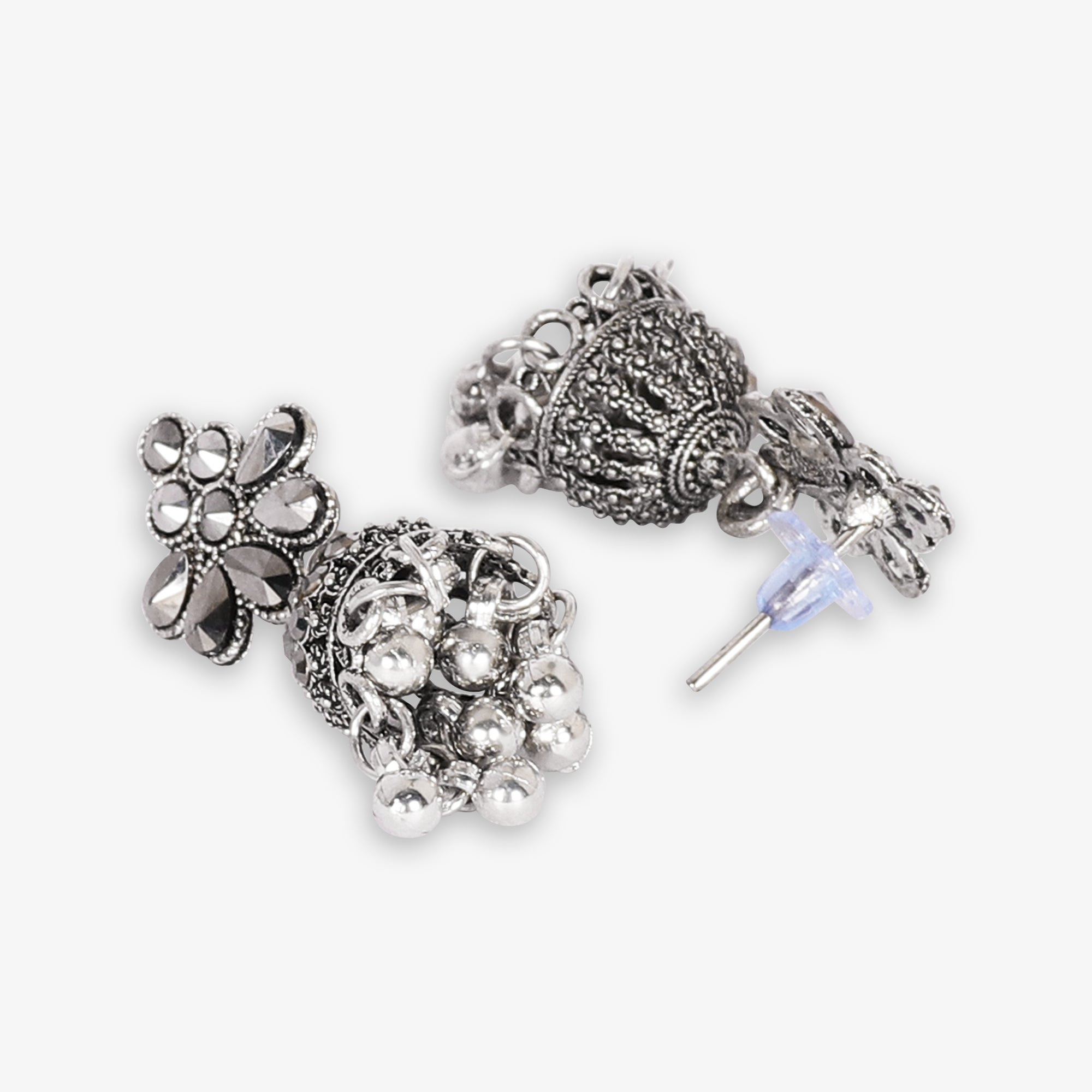 Oxidized Silver Jhumka Earrings – Antique & Traditional Charm for Every Occasion