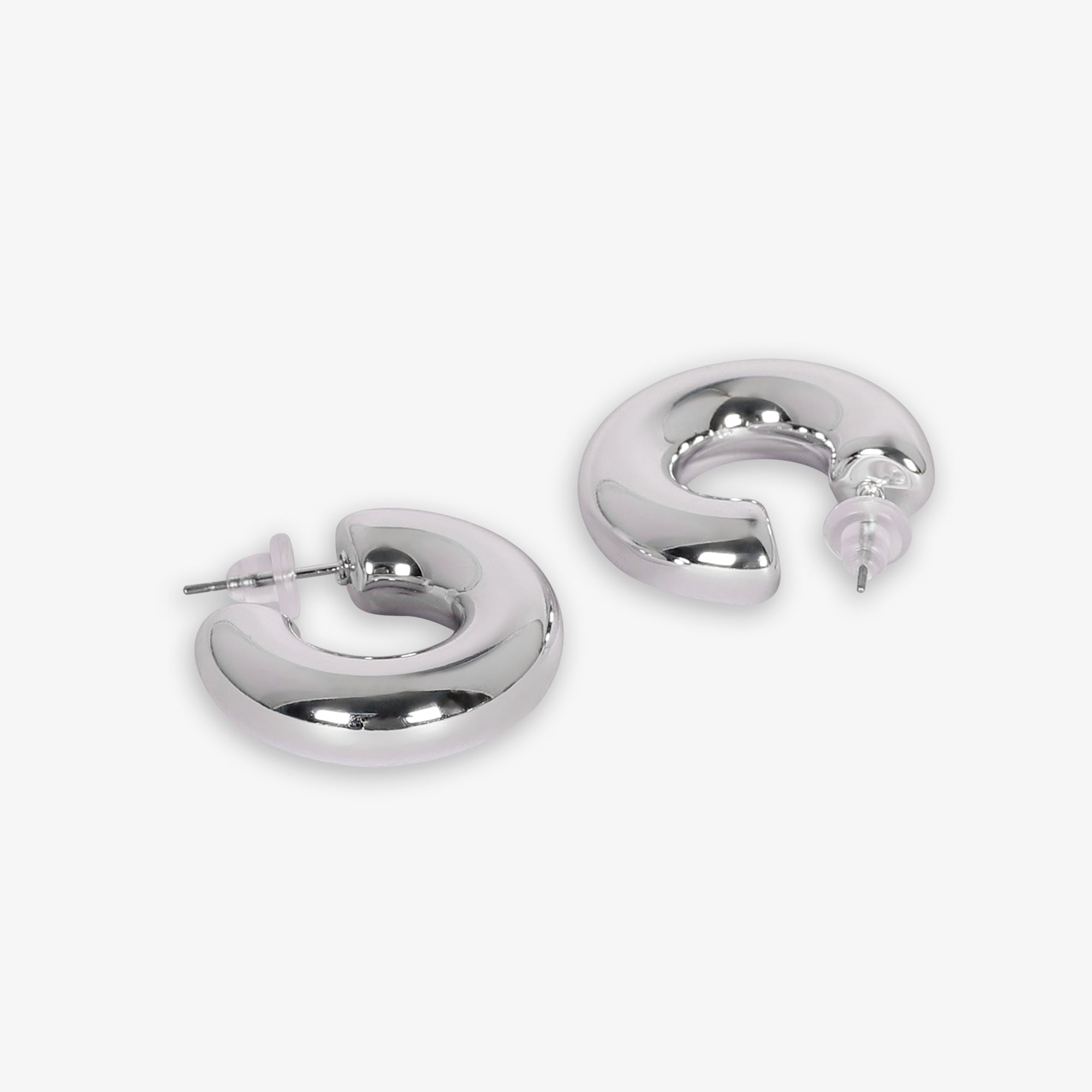 Chunky Silver Hoop Earrings – Bold & Timeless Style