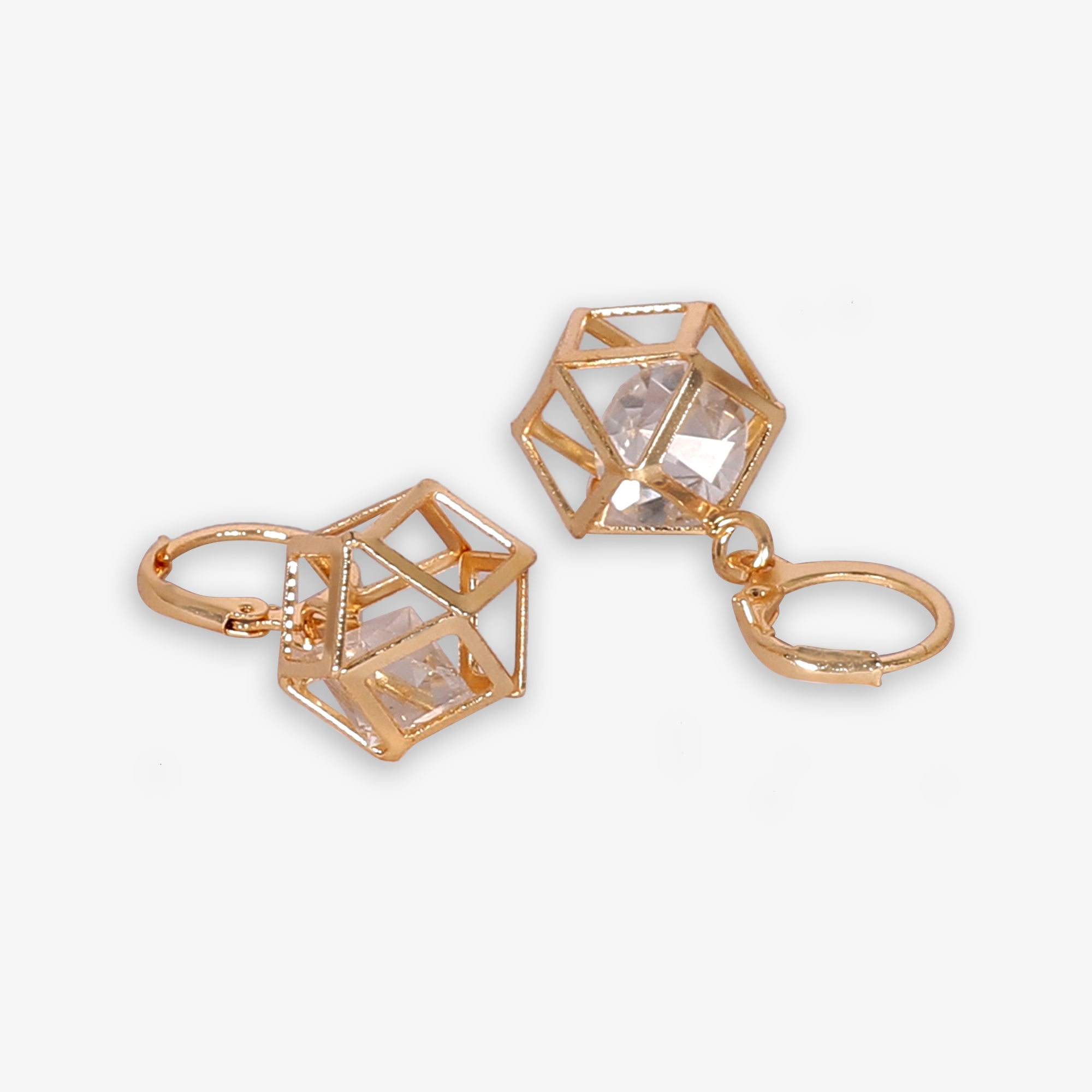 Cube Dangle Earrings – Modern Geometric Style