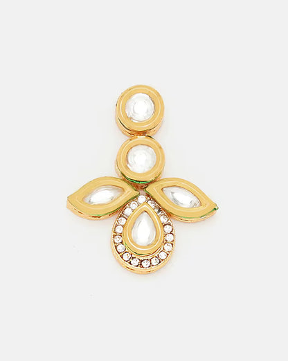 Agaami Gold-Plated Kundan-Studded Drop Earrings