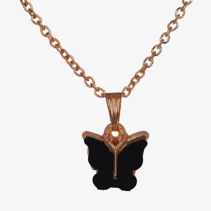 Rose Gold-Tone Jewelry Set – Butterfly Pendant with Bracelet, Ring & Earrings