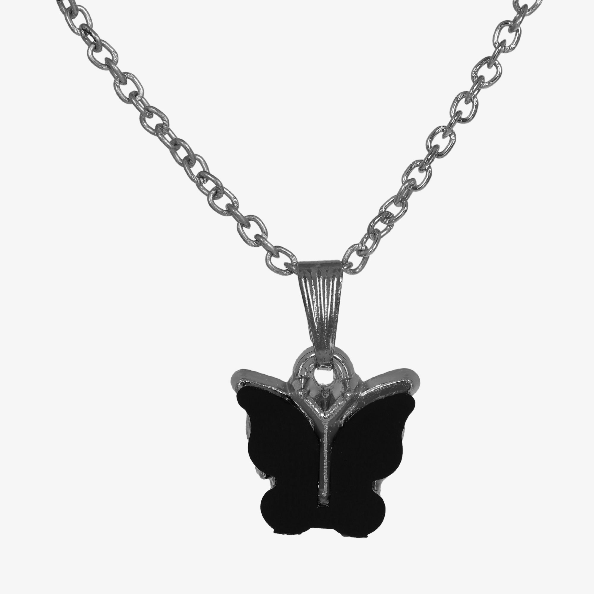 Silver-toned butterfly-themed jewelry set