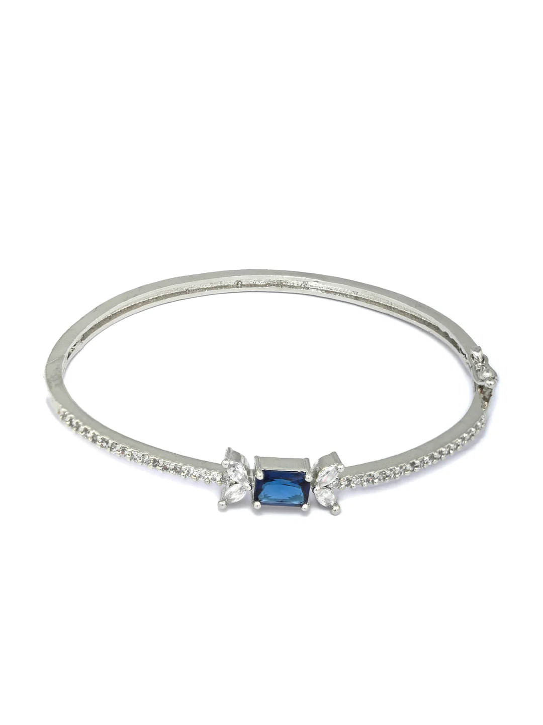 Agaami collection Elegant Blue Stone Silver Plated Bracelet
