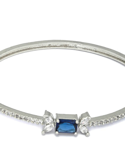 Agaami collection Elegant Blue Stone Silver Plated Bracelet