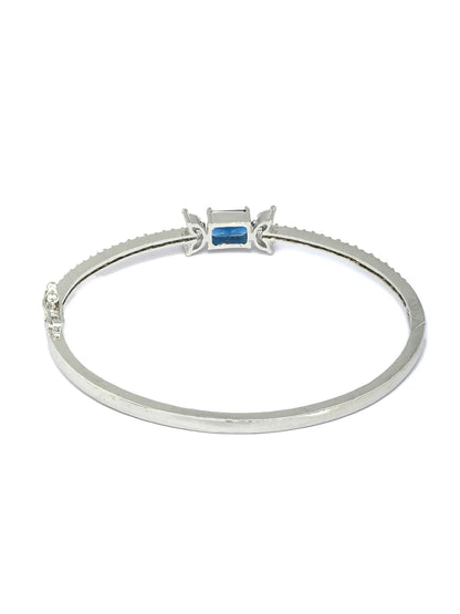 Agaami collection Elegant Blue Stone Silver Plated Bracelet