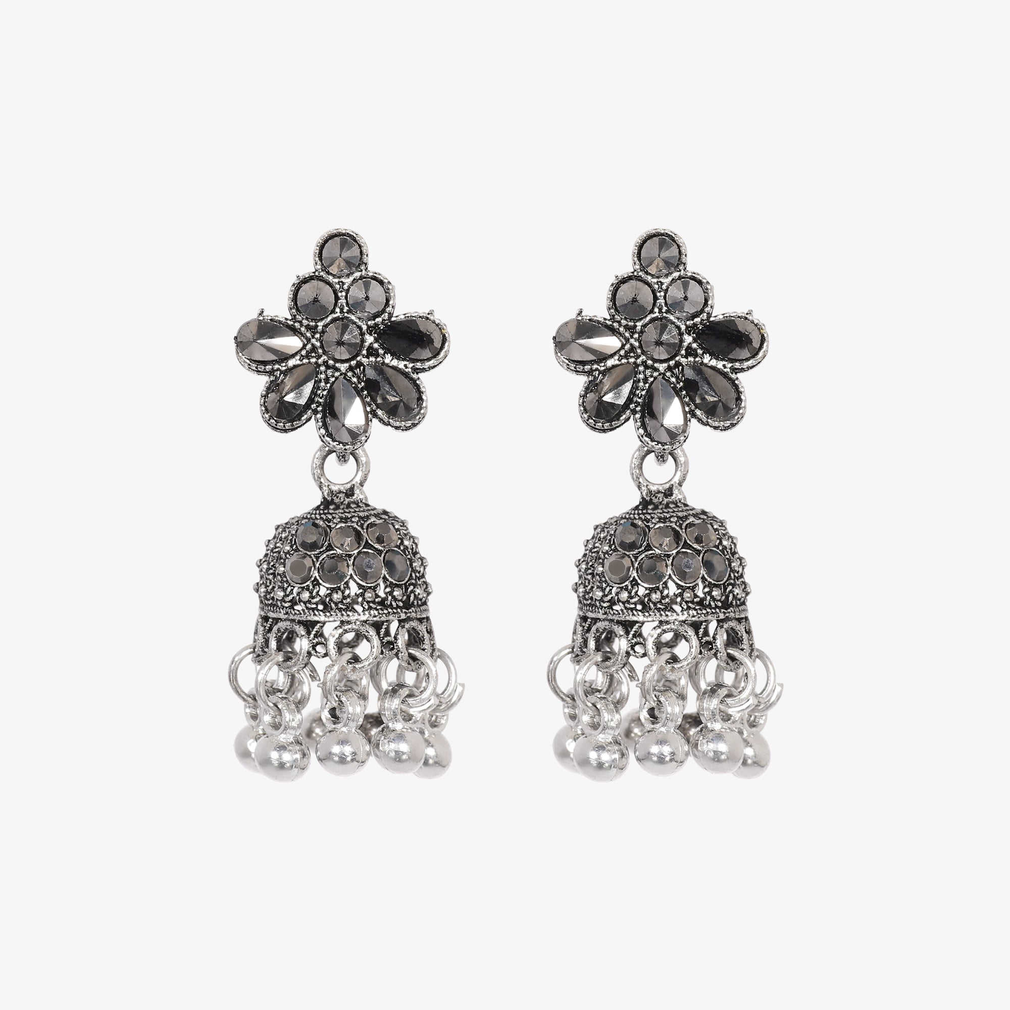 Oxidized Silver Jhumka Earrings – Antique & Traditional Charm for Every Occasion