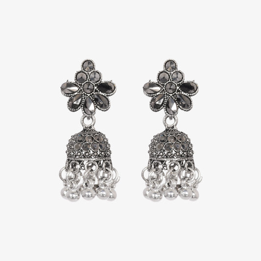 Oxidized Silver Jhumka Earrings – Antique & Traditional Charm for Every Occasion