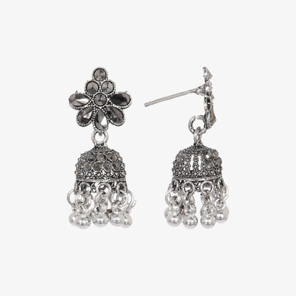 Oxidized Silver Jhumka Earrings – Antique & Traditional Charm for Every Occasion