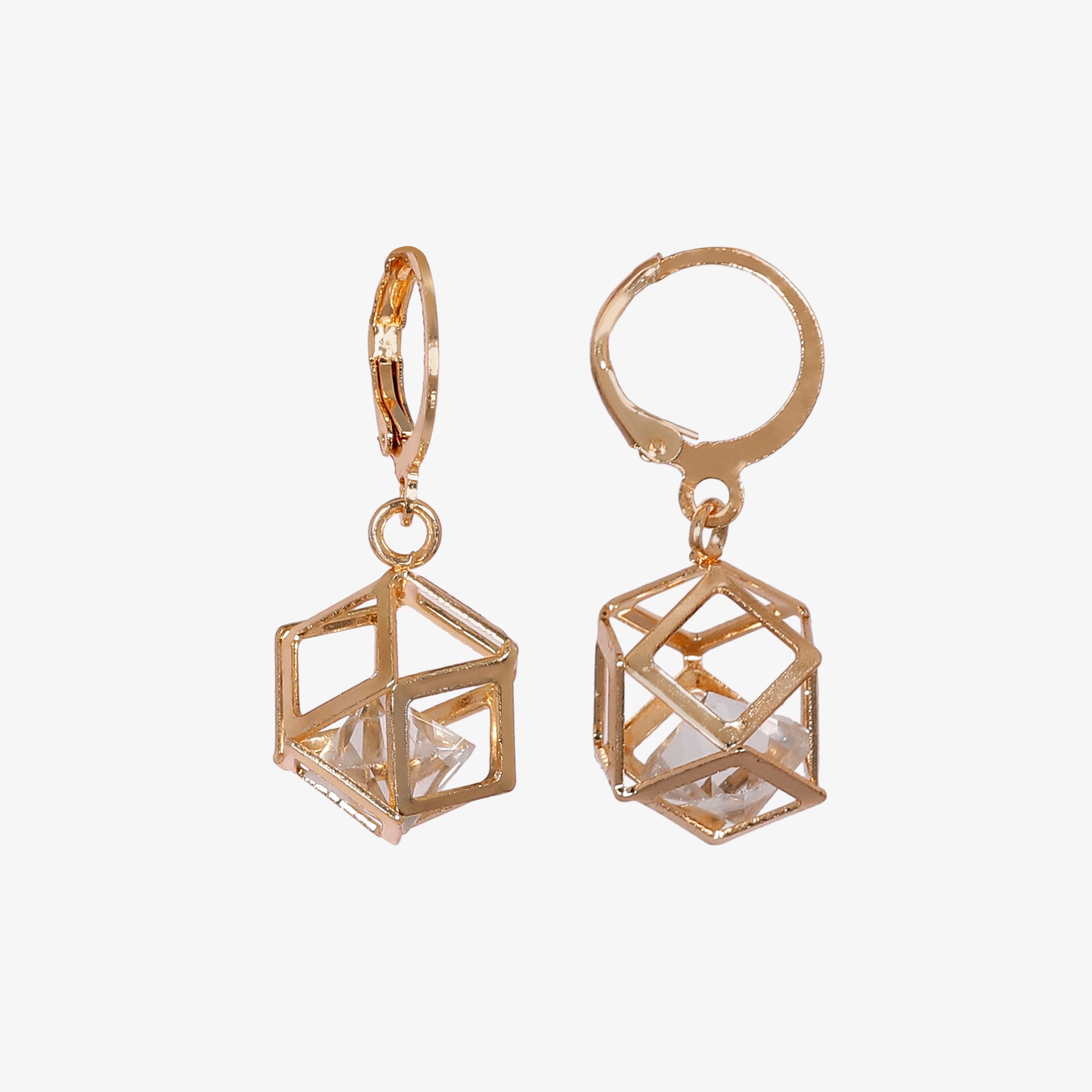 Cube Dangle Earrings – Modern Geometric Style
