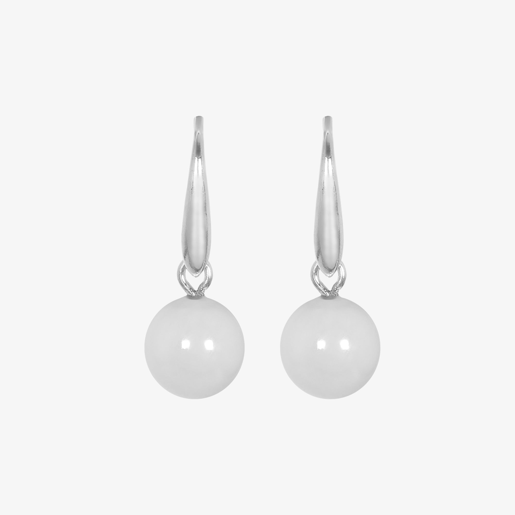 White Beaded Dangle Earrings – Elegant & Versatile