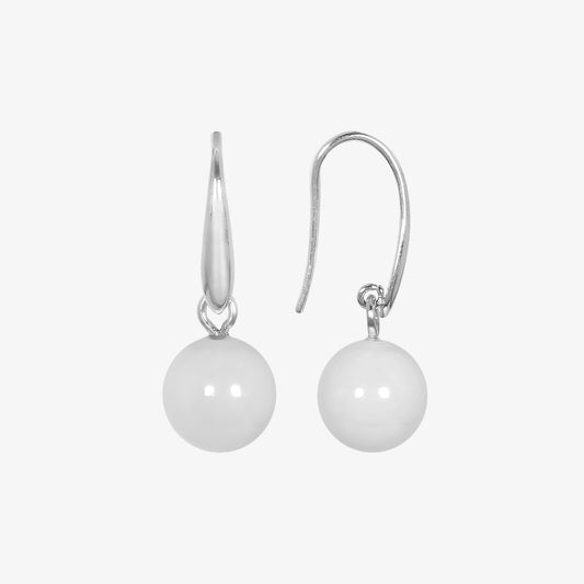 White Beaded Dangle Earrings – Elegant & Versatile