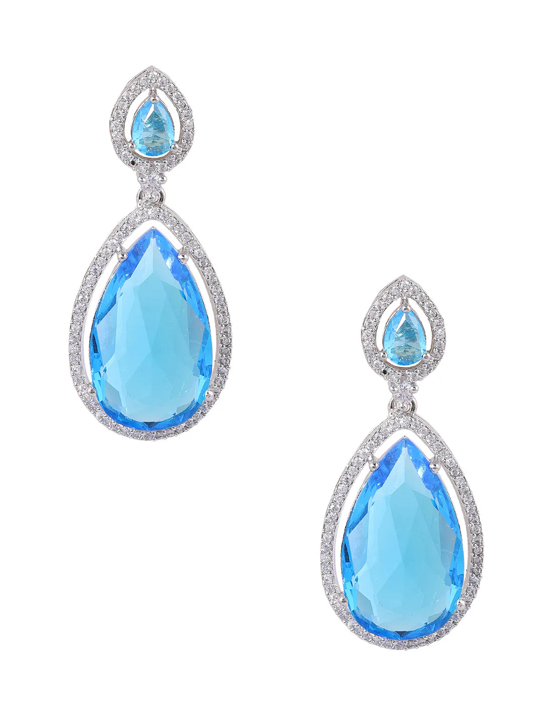 Agaami American Diamond and Stylish Jewellery Set in Floral Pattern For Women's